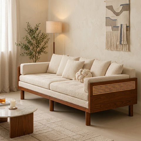 PRITI Pull Out Multifunction Solid Wood Frame Sofa Bed