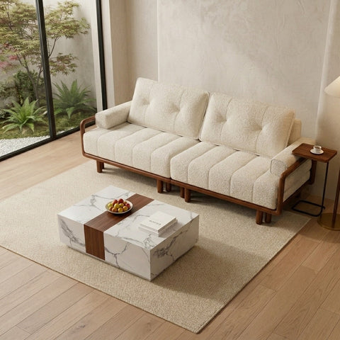 PRITI Solid Wood Sofa Come Bed for Living Room