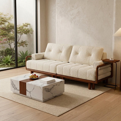 PRITI Solid Wood Sofa Come Bed for Living Room