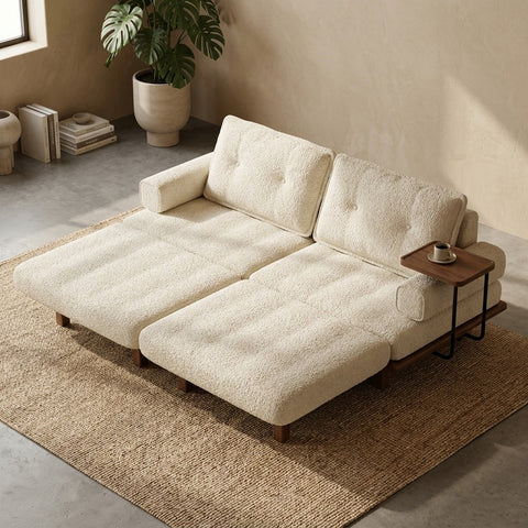 PRITI Solid Wood Sofa Come Bed for Living Room
