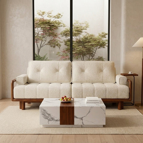 PRITI Solid Wood Sofa Come Bed for Living Room