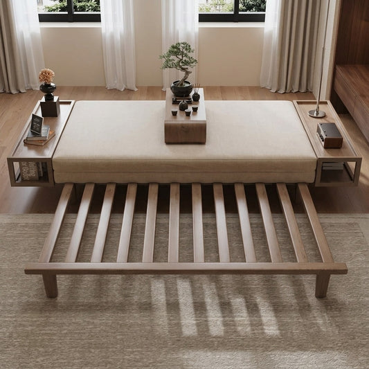 PRITI Wooden Sofa Cum Bed | Pull Out Mechanism & Premium