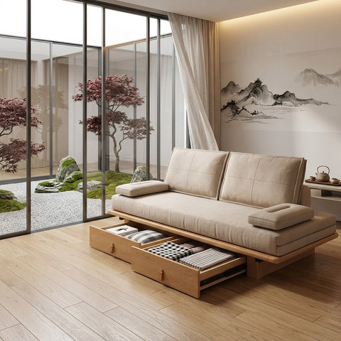 PRITI Pull Out Sofa Come Bed With Underneath Storage Drawers