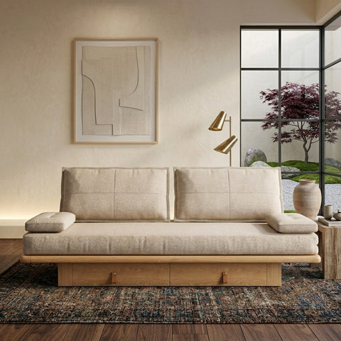 PRITI Pull Out Sofa Come Bed With Underneath Storage Drawers