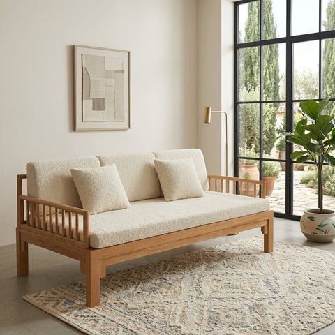 PRITI Solid Wood Sofa Come Bed & Premium