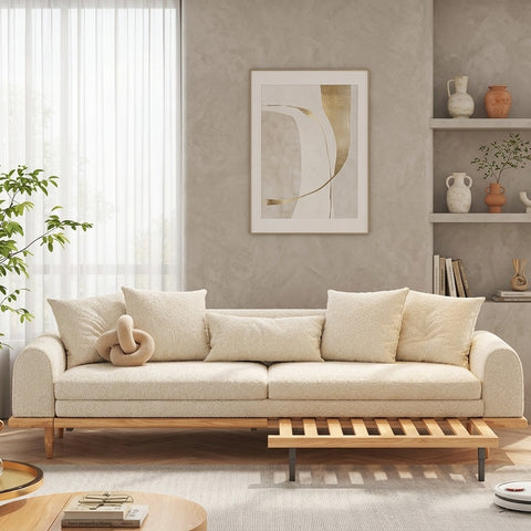 PRITI Solid Wood Sofa Come Bed for Living Room & Premium Upholstery
