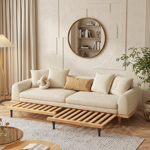 PRITI Solid Wood Sofa Come Bed for Living Room & Premium Upholstery