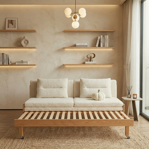 PRITI Pull Out Solid Wood Sofa Come Bed