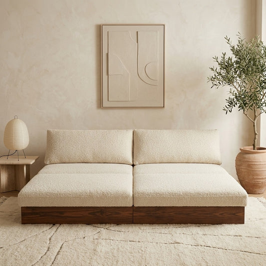 PRITI Pull Out Solid Wood Sofa Cum Bed