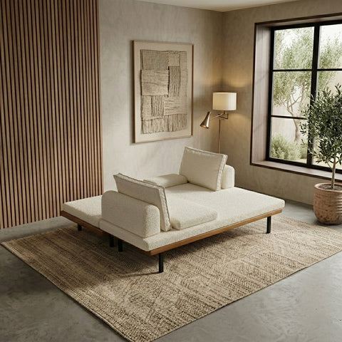 PRITI Solid Wood Sofa Come Bed for Living Room
