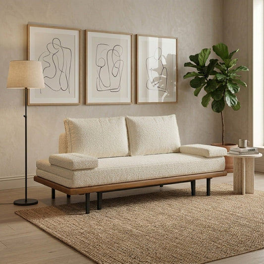 PRITI Solid Wood Sofa Cum Bed for Living Room