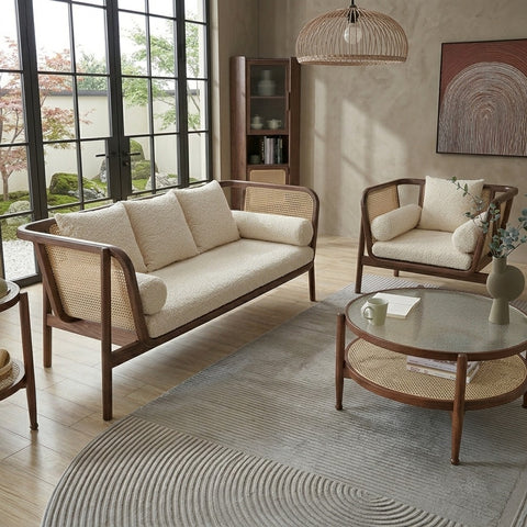 PRITI Solid Wood 3 + 1 + 1 Sofa for Living Room