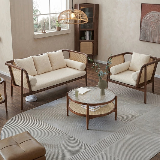 PRITI Solid Wood 3 + 1 + 1 Sofa for Living Room
