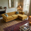 PRITI  L Shaped Sofa (Velvet, Mustard Yellow)