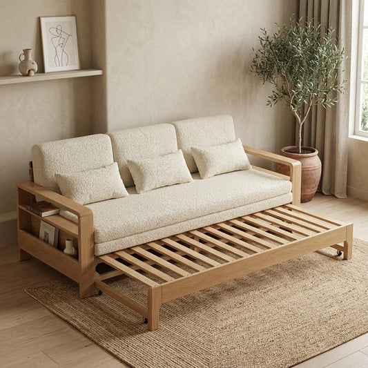PRITI Solid Wood Sofa Cum Bed for Living Room