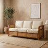 PRITI Sheesham Wood and Cane Sofa for Living Room