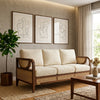 PRITI Sheesham Wood and Cane Sofa for Living Room