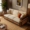 PRITI Sheesham Wood and Cane Sofa for Living Room