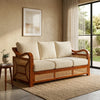 PRITI Sheesham Wood and Cane Sofa for Living Room