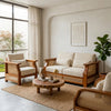 PRITI Sheesham Wood and Cane Sofa for Living Room