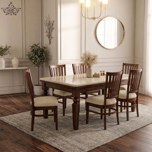 PRITI Wooden Walnut Dining Set