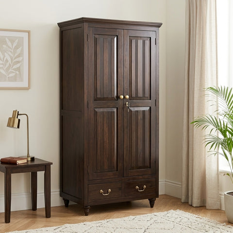 PRITI Solid Wood Two Doors Wardrobe
