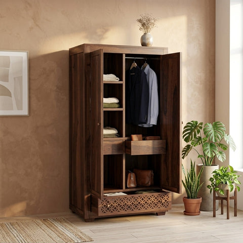 PRITI Sheesham Wood 2 door Wardrobe