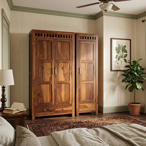 PRITI sheesham wood 3 door wardrobe