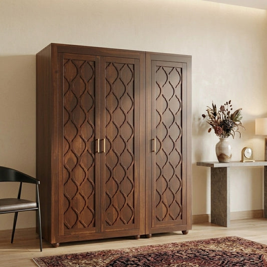 PRITI Sheesham Wood 3 door wardrobe
