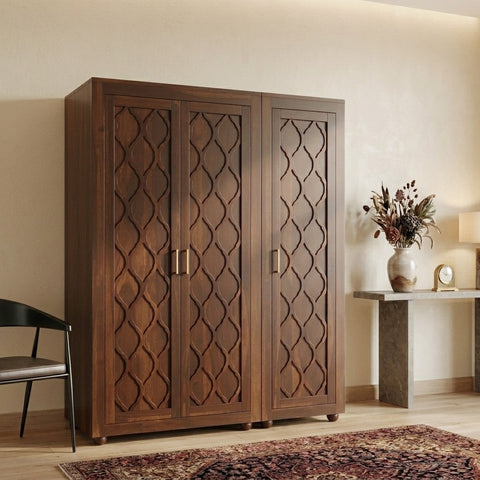 PRITI Sheesham Wood 3 door wardrobe