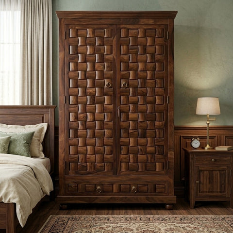 PRITI 2 door sheesham wood wardrobe