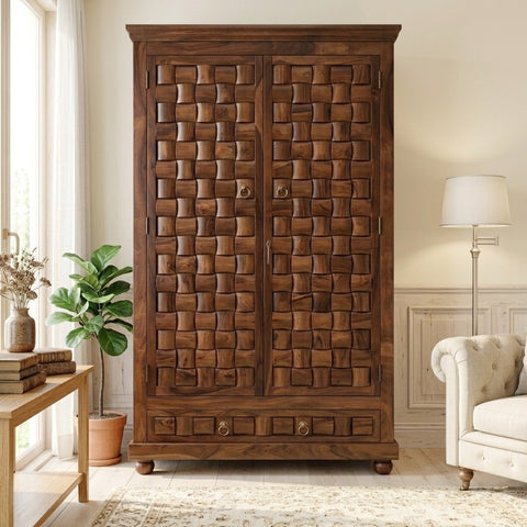 PRITI 2 door sheesham wood wardrobe