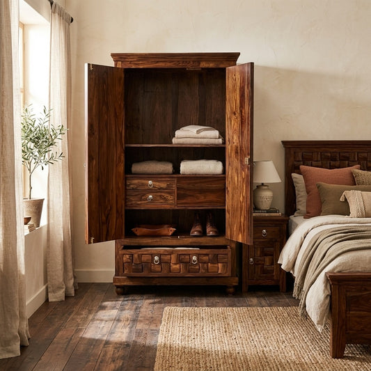 PRITI 2 door sheesham wood wardrobe