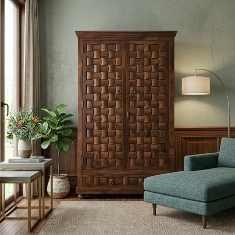 PRITI 2 door sheesham wood wardrobe