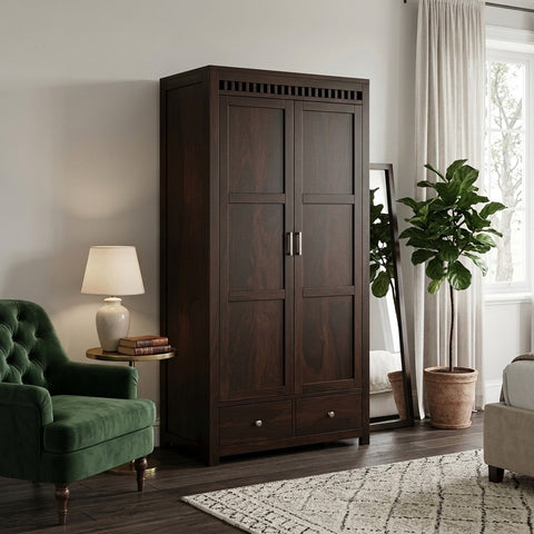 PRITI 2 door sheesham wood wardrobe