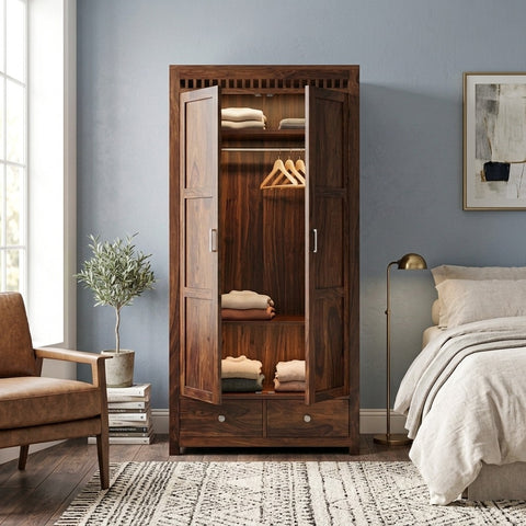 PRITI 2 door sheesham wood wardrobe
