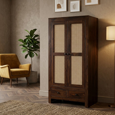 PRITI 2 door Sheesham wood wardrobe