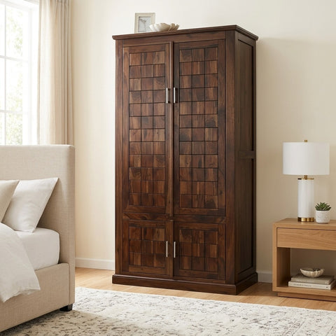 PRITI 2 door sheesham wood wardrobe