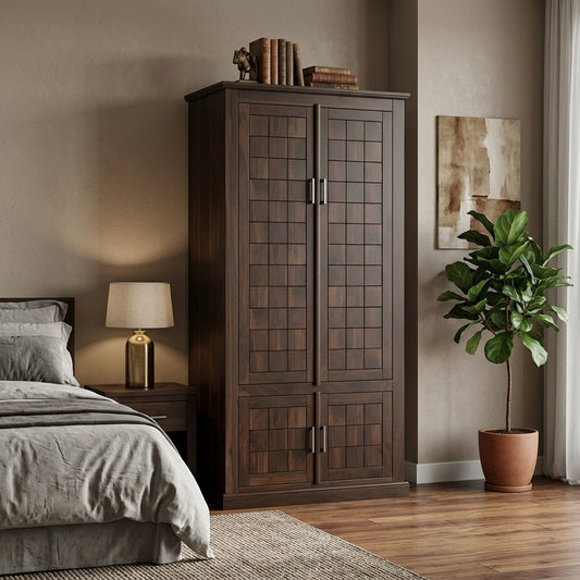 PRITI 2 door sheesham wood wardrobe