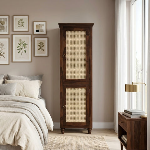 PRITI single door sheesham wood wardrobe