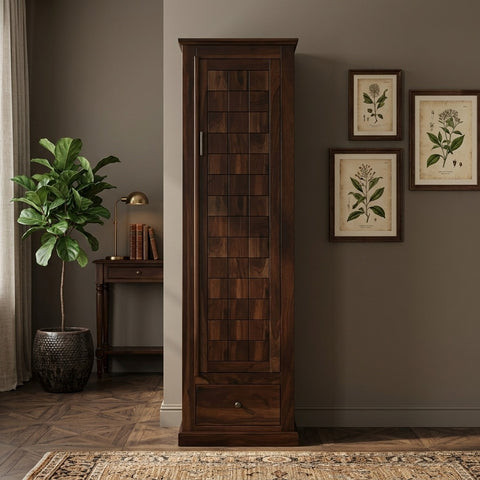 PRITI single door sheesham wood wardrobe