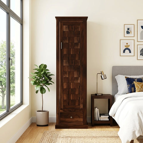 PRITI single door sheesham wood wardrobe