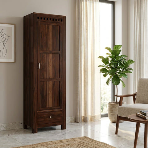 PRITI single door sheesham wood wardrobe
