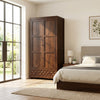 PRITI Two Door and One Drawer Storage Solid Sheesham Wood Wardrobe