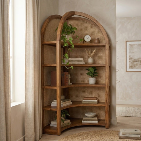 PRITI Sheesham Wood Ladder Book Shelf (Honey Finish)