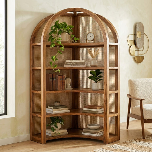 PRITI Sheesham Wood Ladder Book Shelf (Honey Finish)