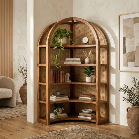PRITI Sheesham Wood Ladder Book Shelf (Honey Finish)