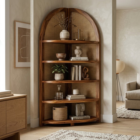 PRITI Sheesham Wood Ladder Book Shelf (Honey Finish)