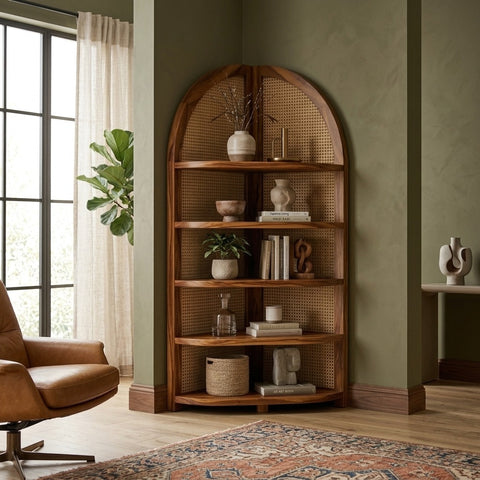 PRITI Sheesham Wood Ladder Book Shelf (Honey Finish)