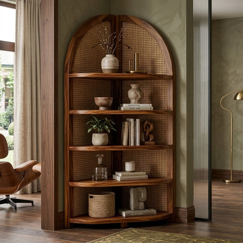 PRITI Sheesham Wood Ladder Book Shelf (Honey Finish)